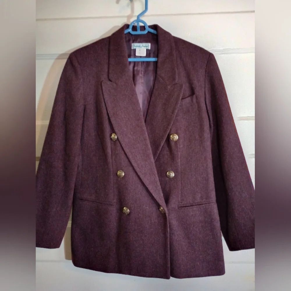 Stephanie Andrews 10 women's suit jacket deep purple